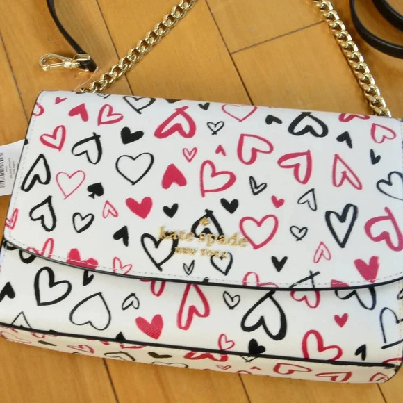Kate Spade Carson Convertible Crossbody Heart Printed KA494 - Picture 2 of 10